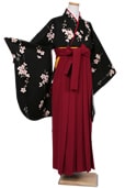 黒桜小紋
