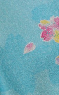 水色桜小紋
